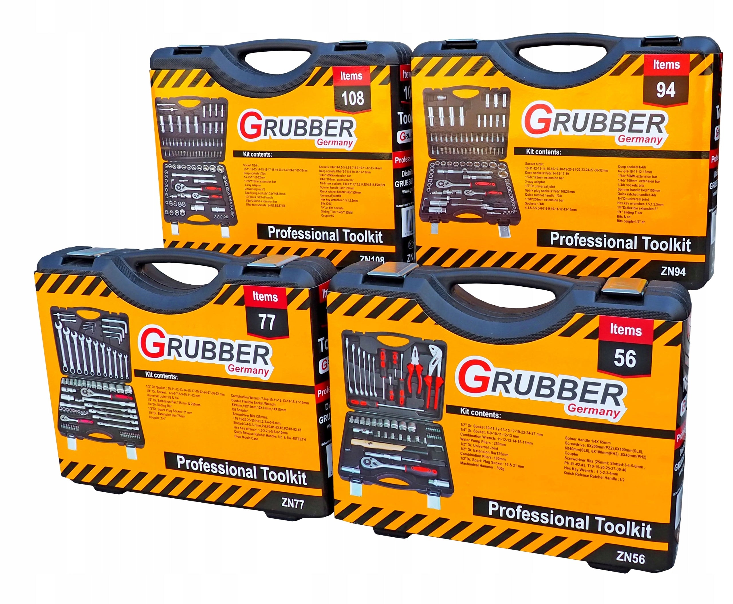 PROFESSIONAL WORKSHOP TOOL CASE 108 ELEMENTS GRUBBER ZN108 Packaging status original