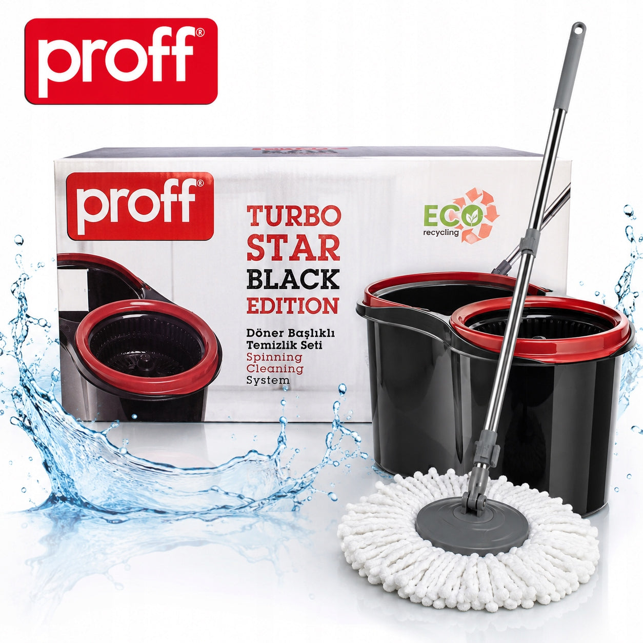 PROFF Rotary Mop Round Set with Cleaning Bucket Microfiber 13L Manufacturer code 8681503001149