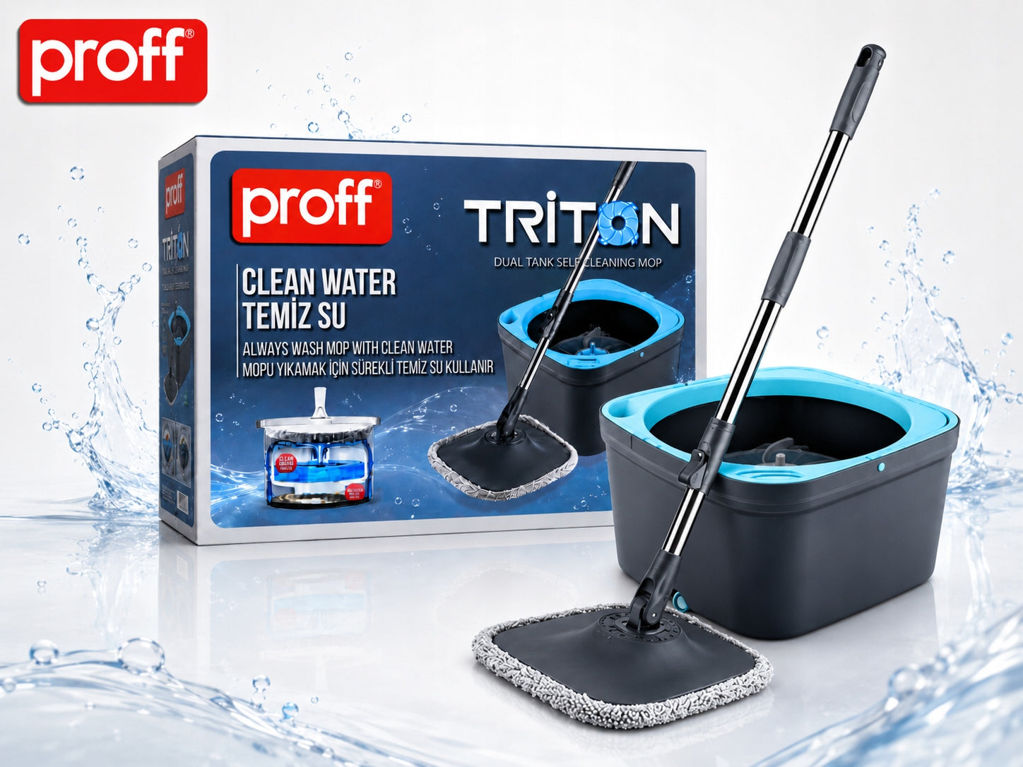 PROFF Triton Washing Kit Rotary Mop with Bucket with Dirty Water Separation Manufacturer code 8681503001507