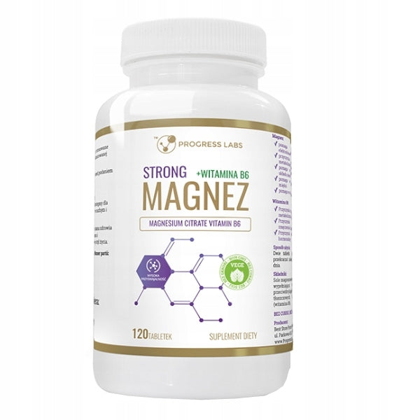 PROGRESS LABS MAGNESIUM STRONG VITAMIN B6 NERVOUS SYSTEM ENERGY 120k Expiration date at least six months from the date of purchase