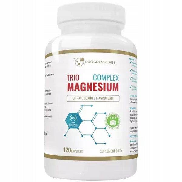 PROGRESS LABS TRIO MAGNESIUM 120caps MAGNESIUM CONTRACTION HEART FATIGUE Expiration date at least six months from the date of purchase