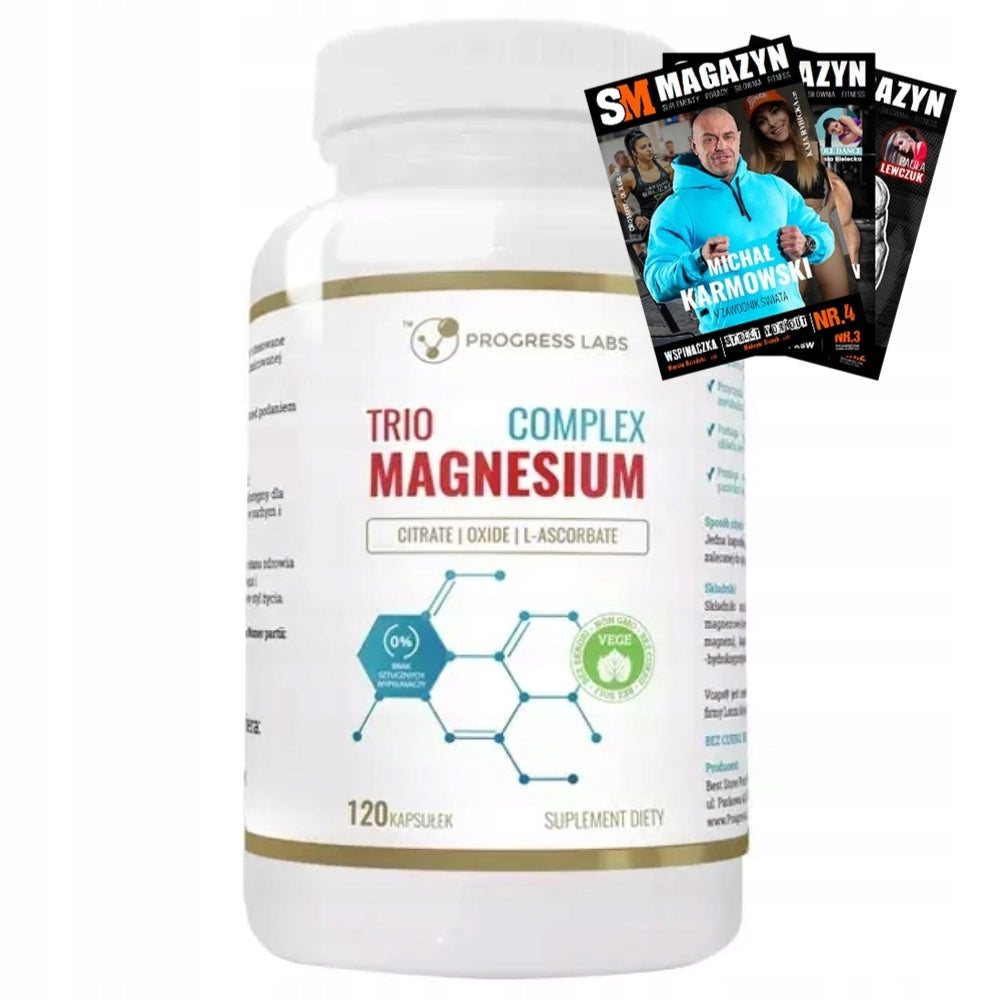 PROGRESS LABS TRIO MAGNESIUM 120caps MAGNESIUM CONTRACTION HEART FATIGUE