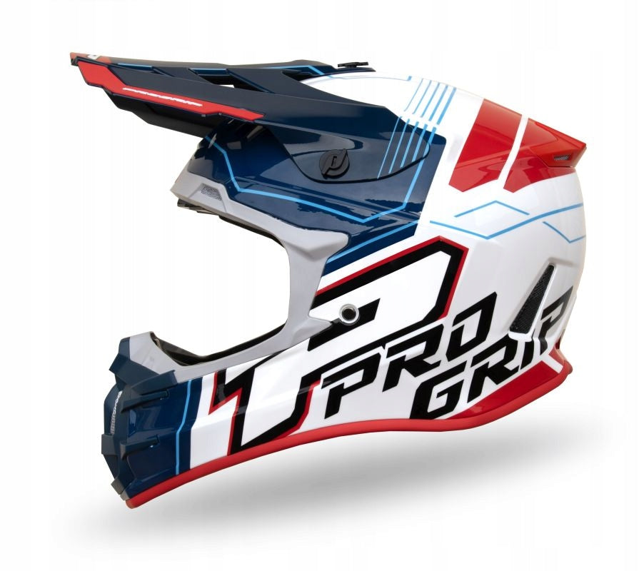 PROGRIP HELMET CROSS PG3080 ADVENTURE BLUE WHITE RED SIZE. S