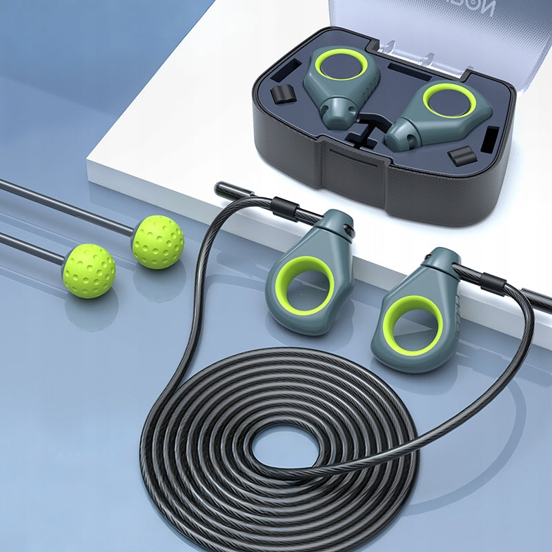 PROIRON Jump rope 2in1 with rope and without fitness cable grey-green Packaging status original