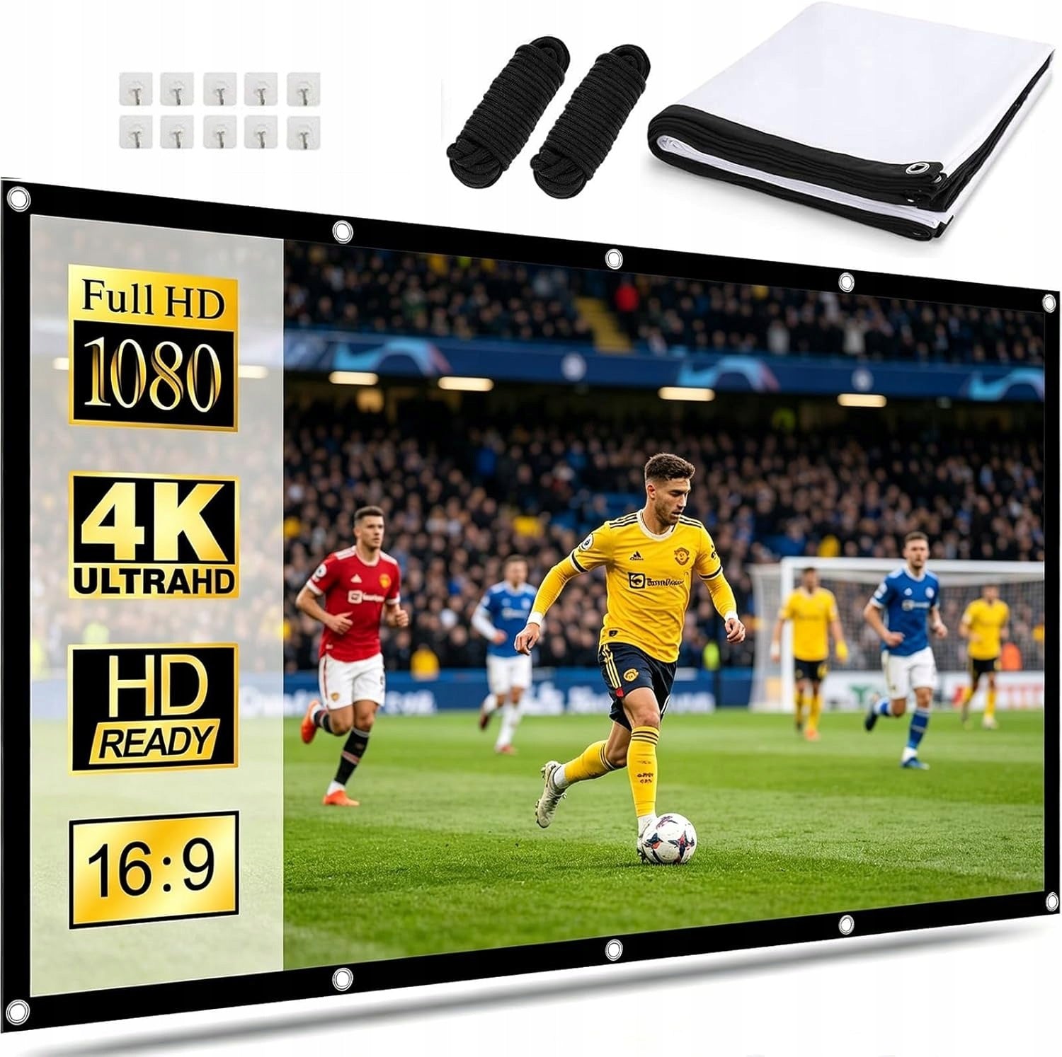 PROJECTION SCREEN 100 INCHES 16:9 PORTABLE FOR PROJECTOR FILM HD PRESENTATIONS