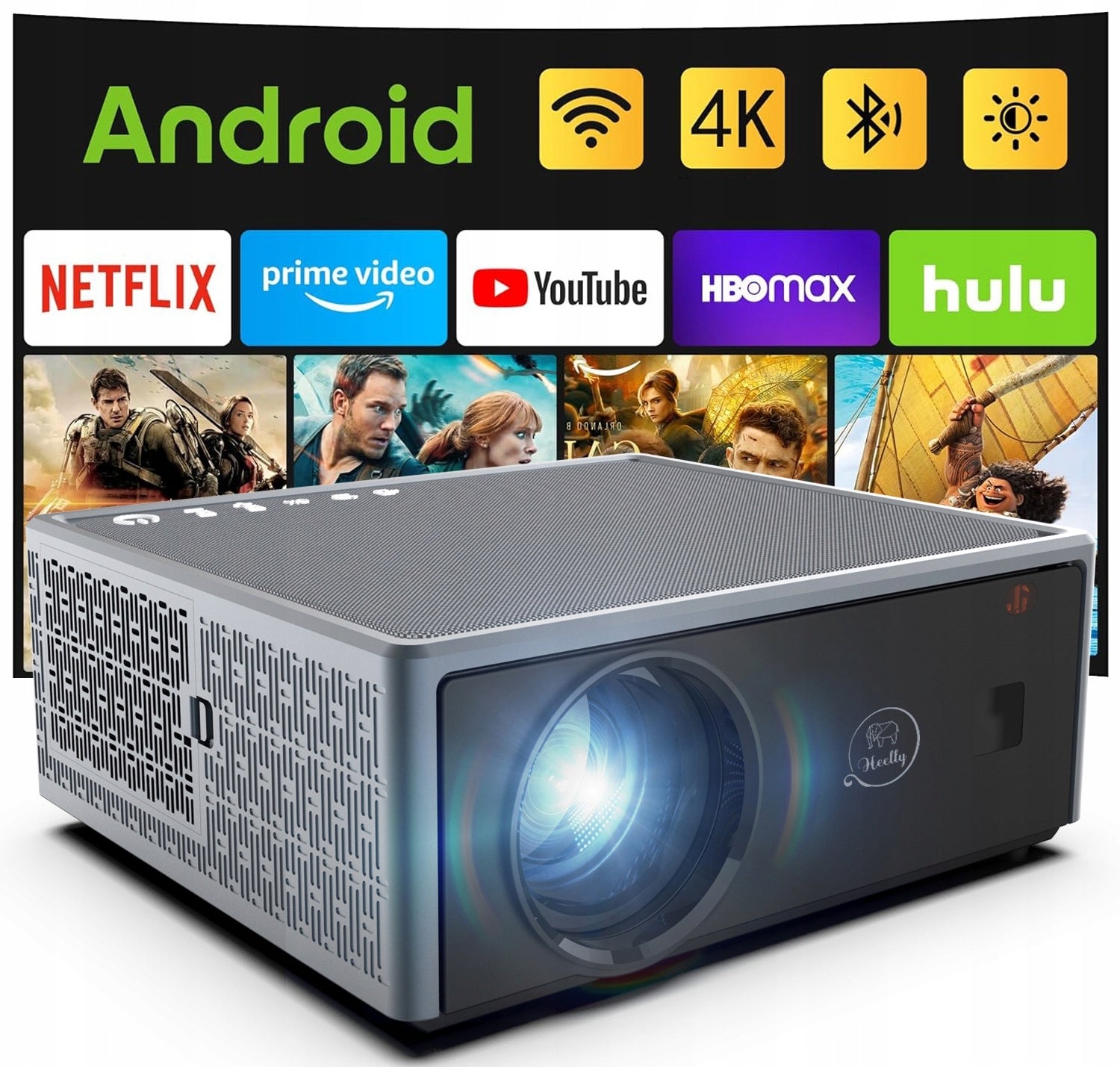 PROJECTOR 30000LM WIFI ANDROID SMART TV FULL HD 4K AUTOFOCUS 300" Packaging status original