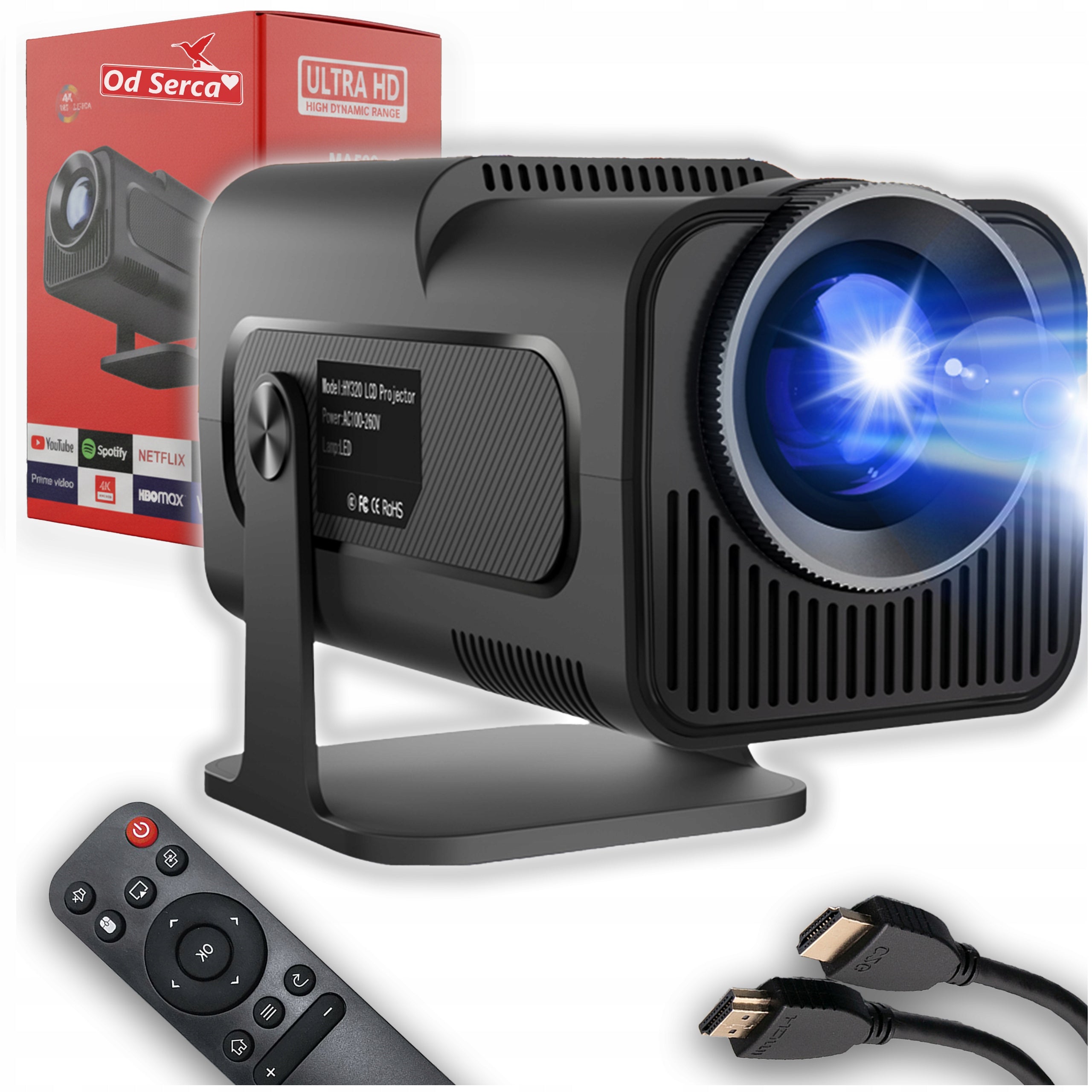 PROJECTOR ANDROID PROJECTOR TV WIFI BLUETOOTH PORTABLE FULL 300 ANSI SPEAKER