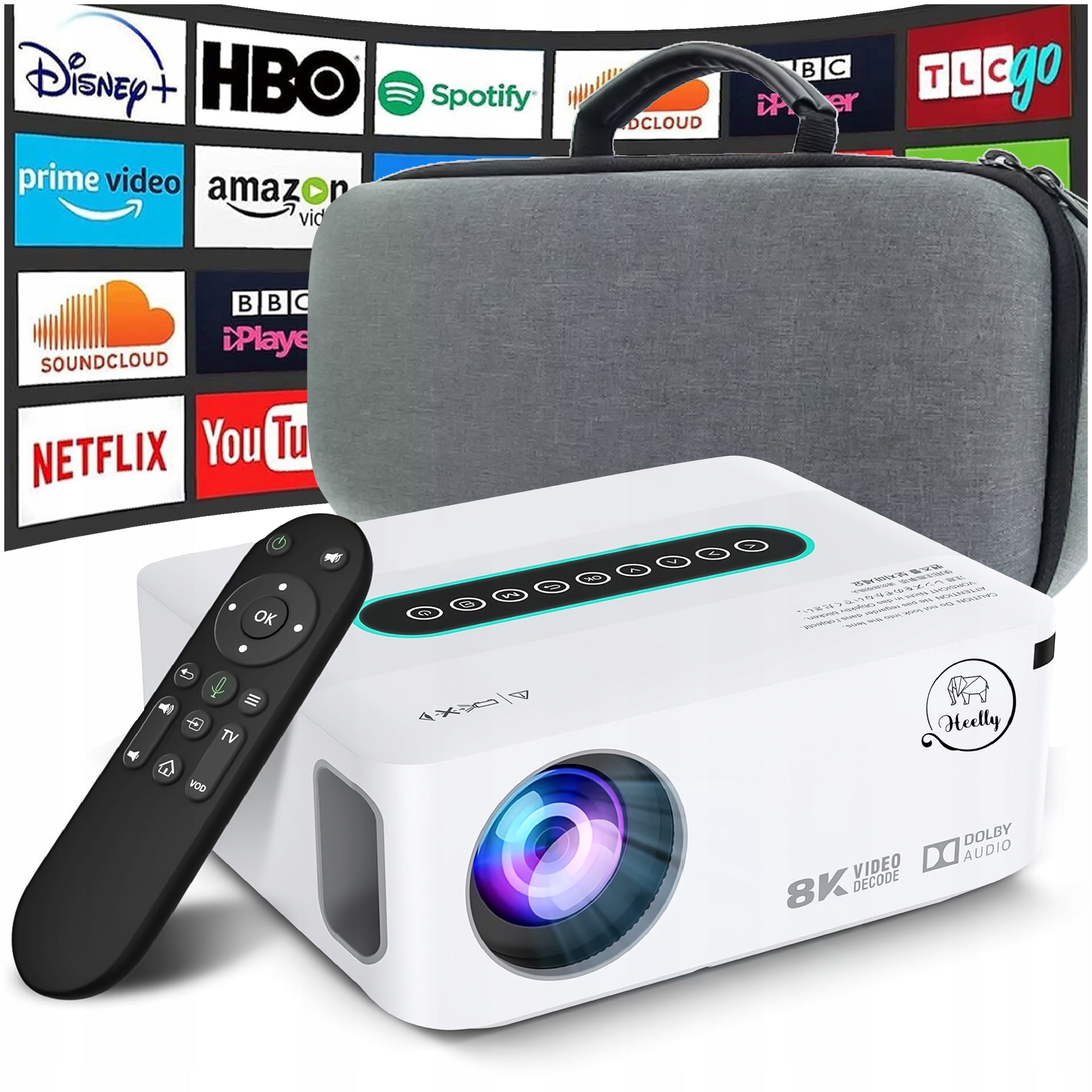 PROJECTOR ANDROID SMART TV WIFI FULL HD 12000LM 4K LED BLUETOOTH