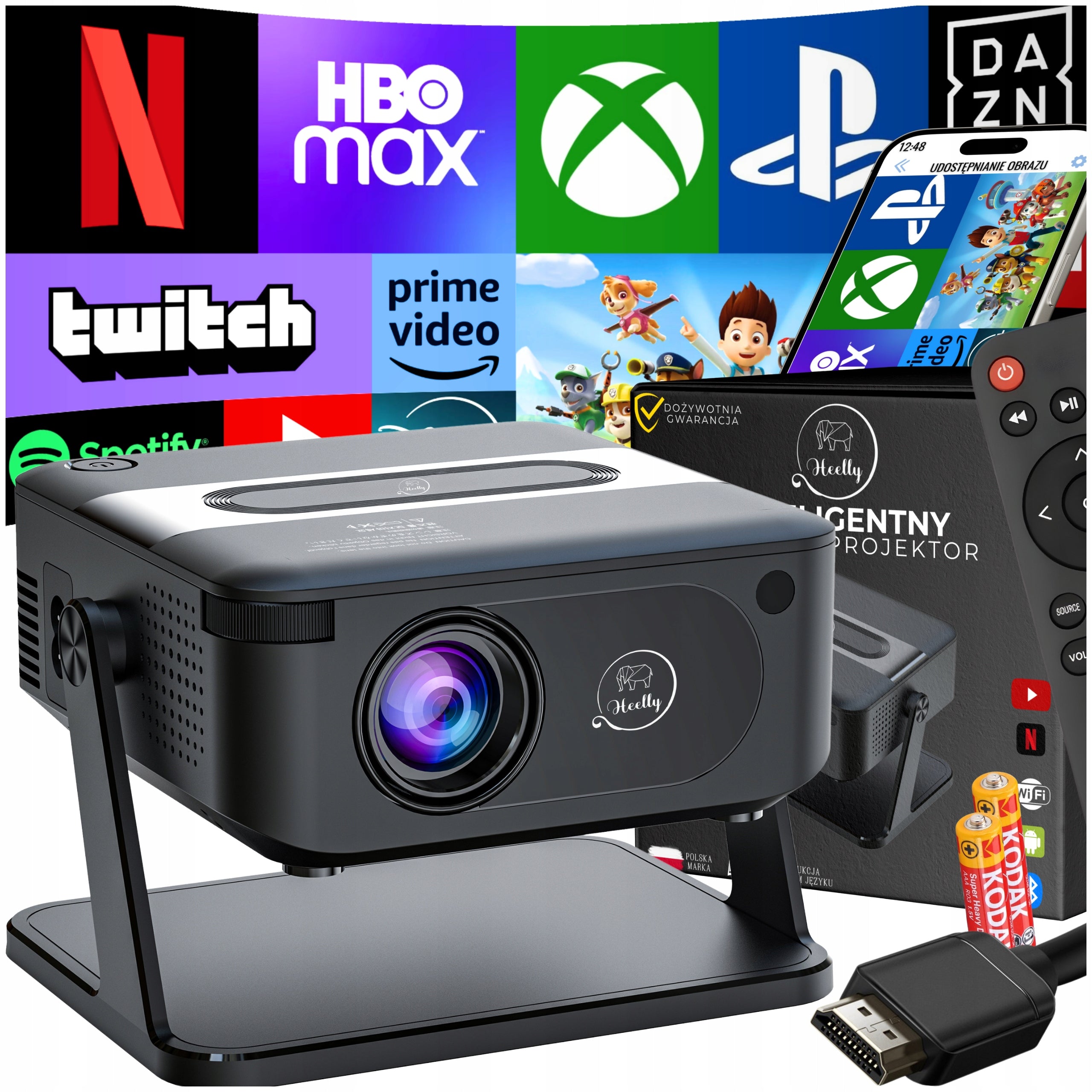 PROJECTOR ANDROID SMART TV WIFI FULL HD 6000LM 4K LED BLUETOOTH