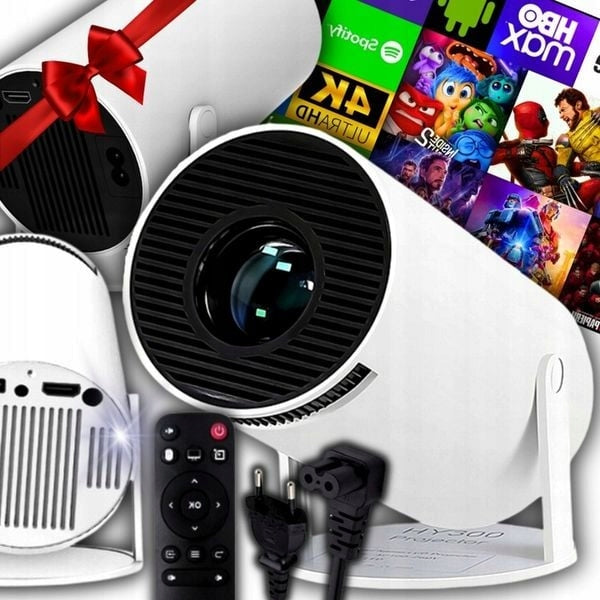 PROJECTOR ANDROID TV WIFI FULL HD PORTABLE SMART ROTARY SPEAKER