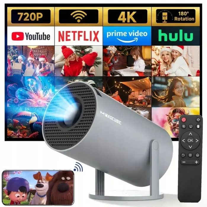 PROJECTOR ANDROID TV WIFI HD SMART ROTARY SPEAKER Grey HY300 PRO EAN (GTIN) 635408501509
