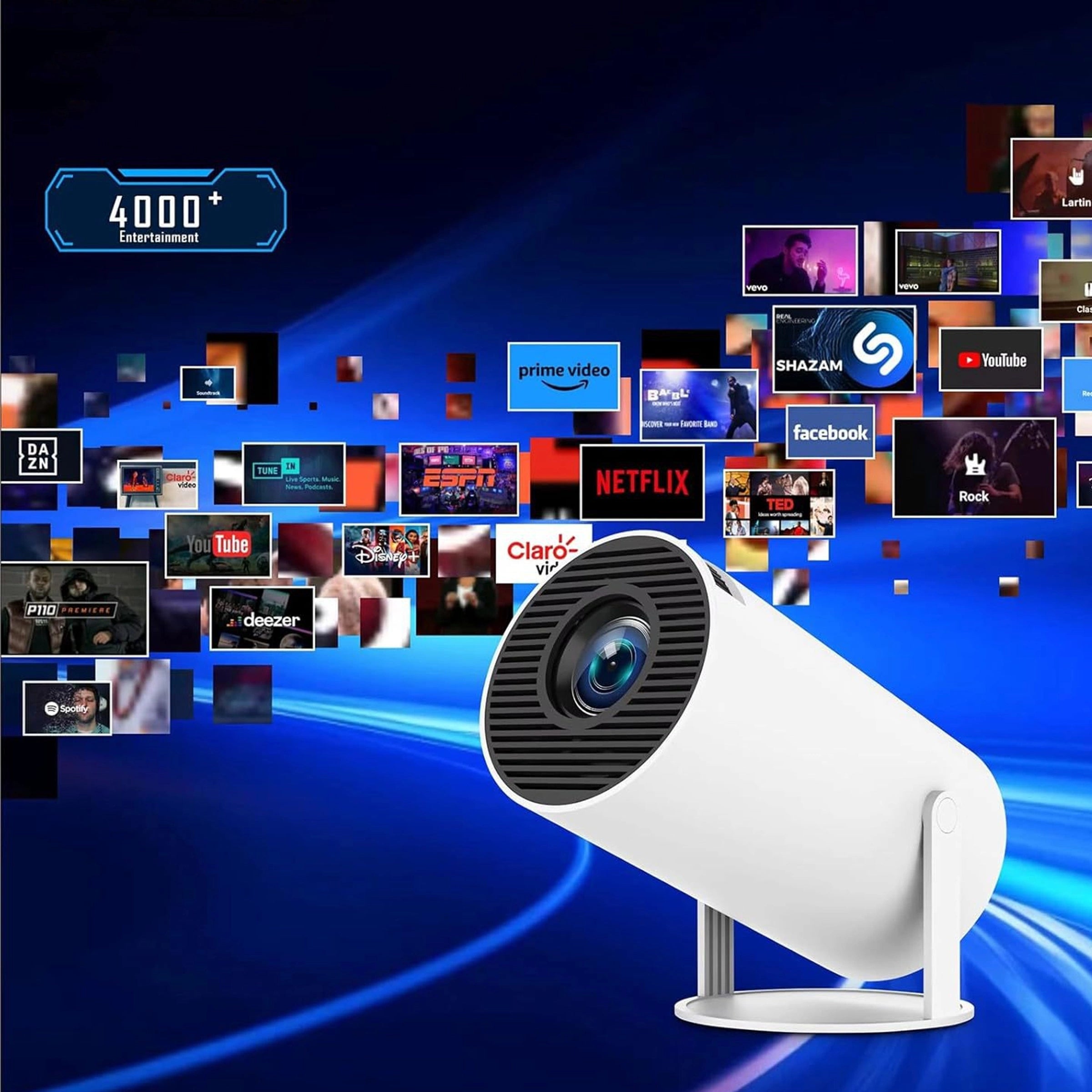 PROJECTOR ANDROID TV WIFI MINI 4K PORTABLE SMART ROTARY SPEAKER Manufacturer code 5907419789845