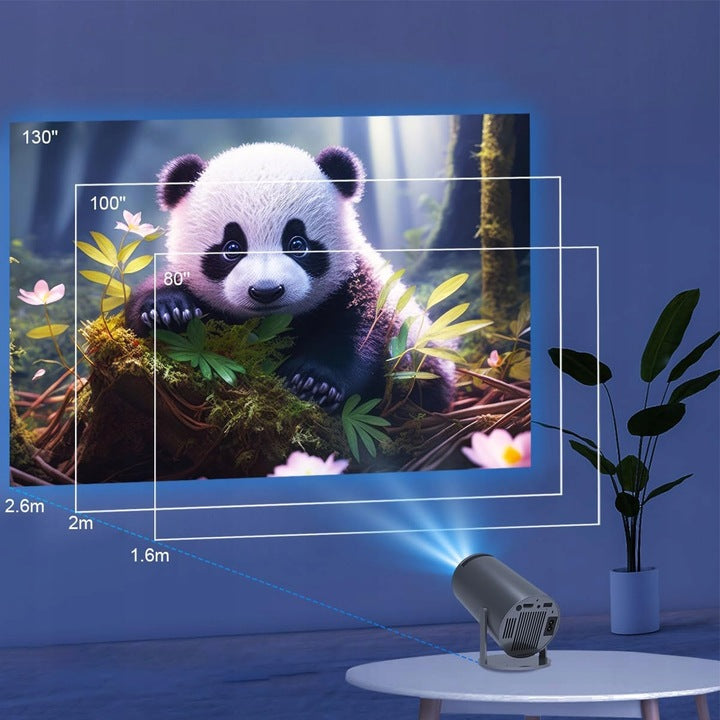 PROJECTOR ANDROID TV WIFI MINI 4K PORTABLE SMART ROTARY SPEAKER Packaging status original