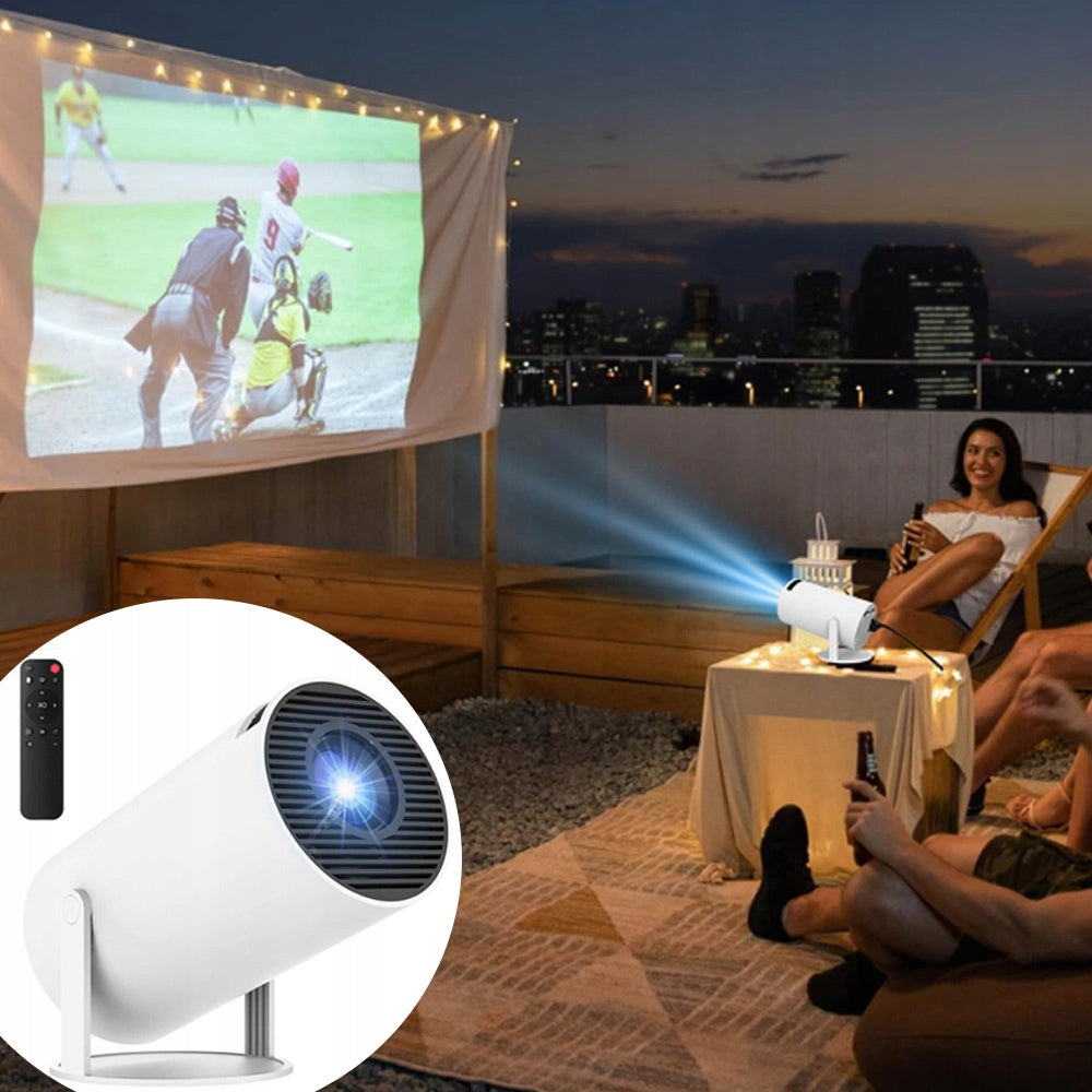 PROJECTOR ANDROID TV WIFI MINI 4K PORTABLE SMART ROTARY