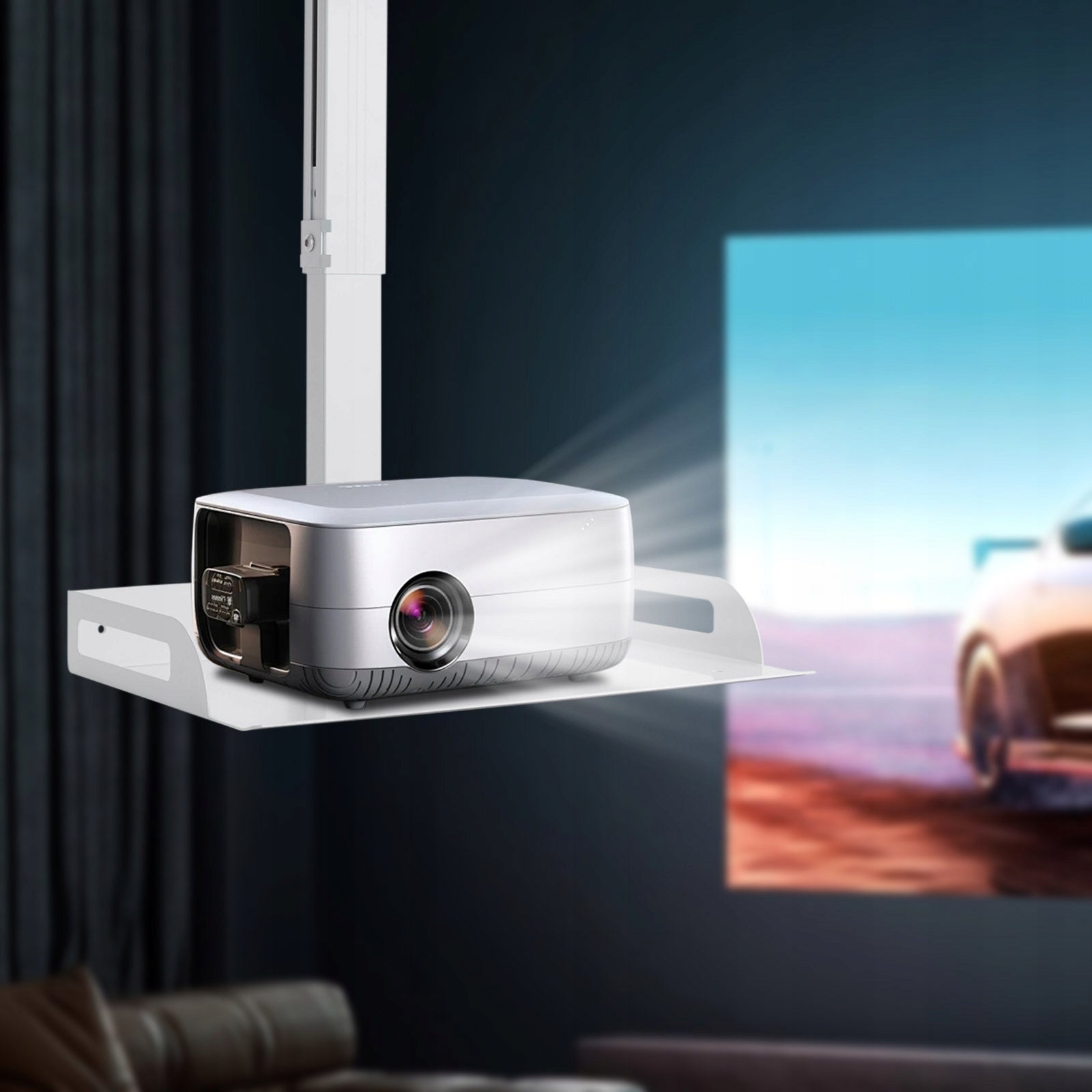 PROJECTOR BRACKET UNIVERSAL FOR CEILING 14KG LOAD 34-56CM ADJUSTABLE WHITE Packaging status original