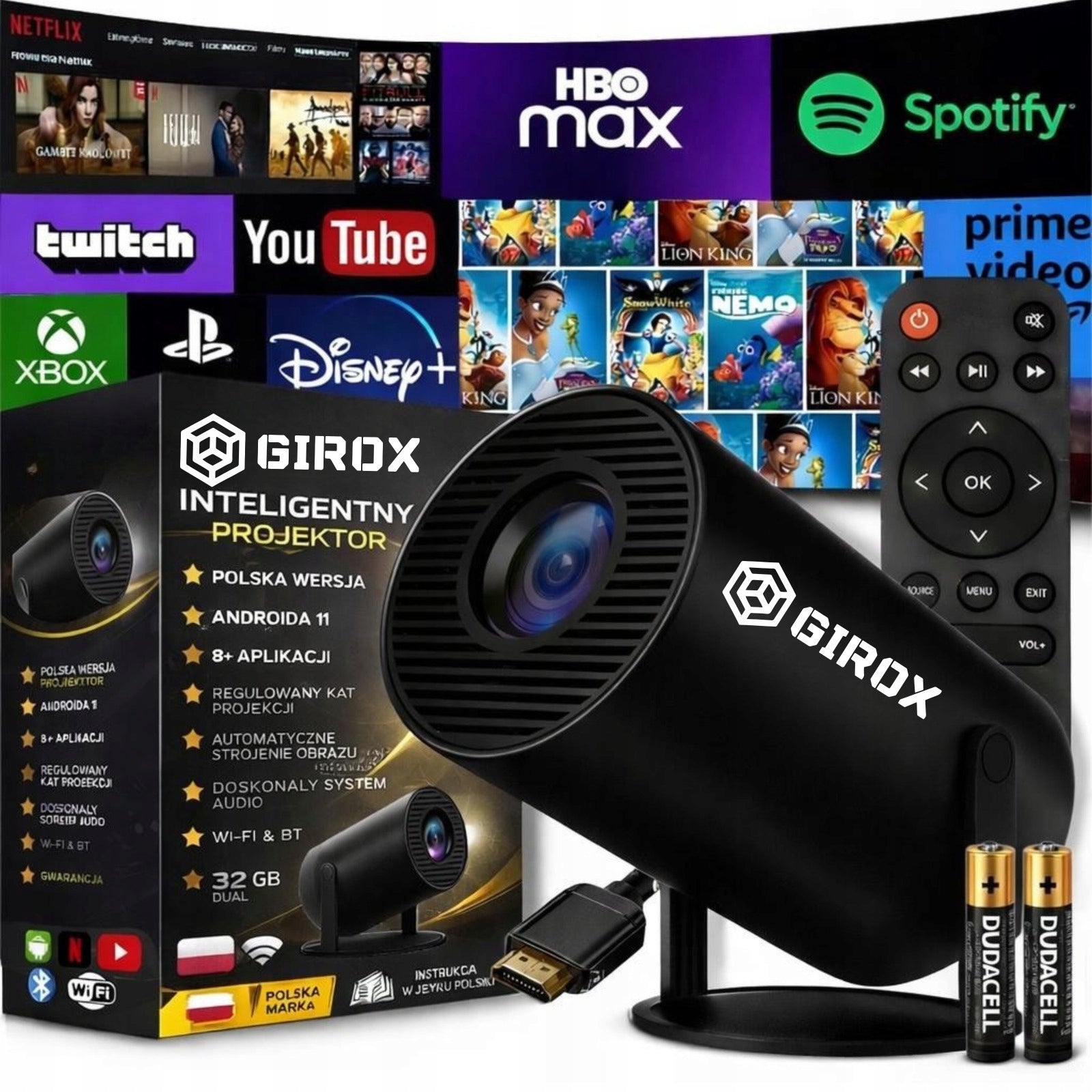 PROJECTOR FULL HD PORTABLE WIFI 1080P 4K USB REMOTE CONTROL IOS ANDROID
