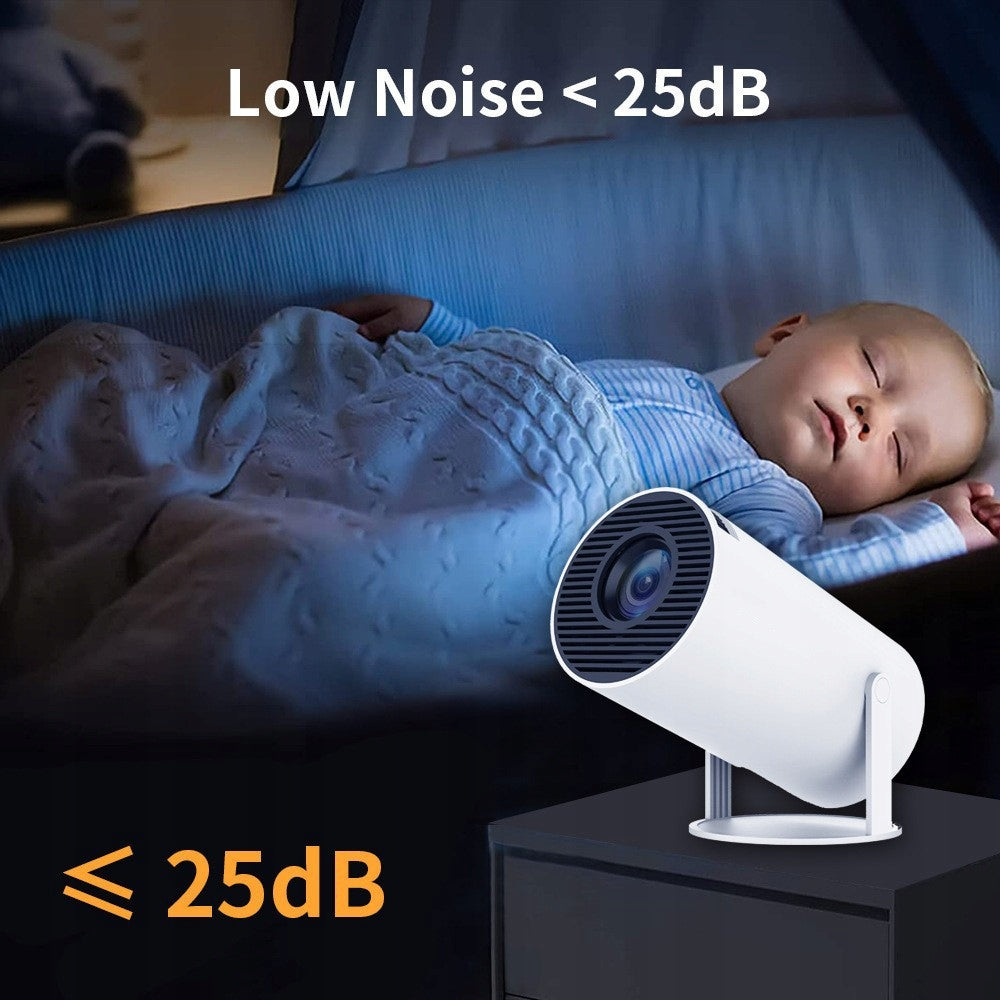 PROJECTOR HY300 MINI PORTABLE SMART TV ANDROID WIFI LED SUPER GIFT Model HY300 biały