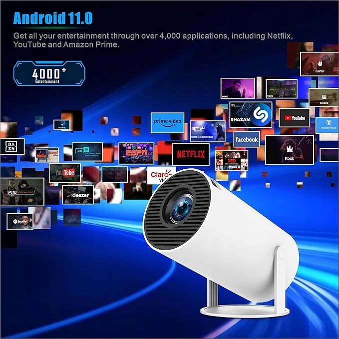 PROJECTOR HY300 MINI PORTABLE SMART TV ANDROID WIFI LED SUPER GIFT Packaging status original