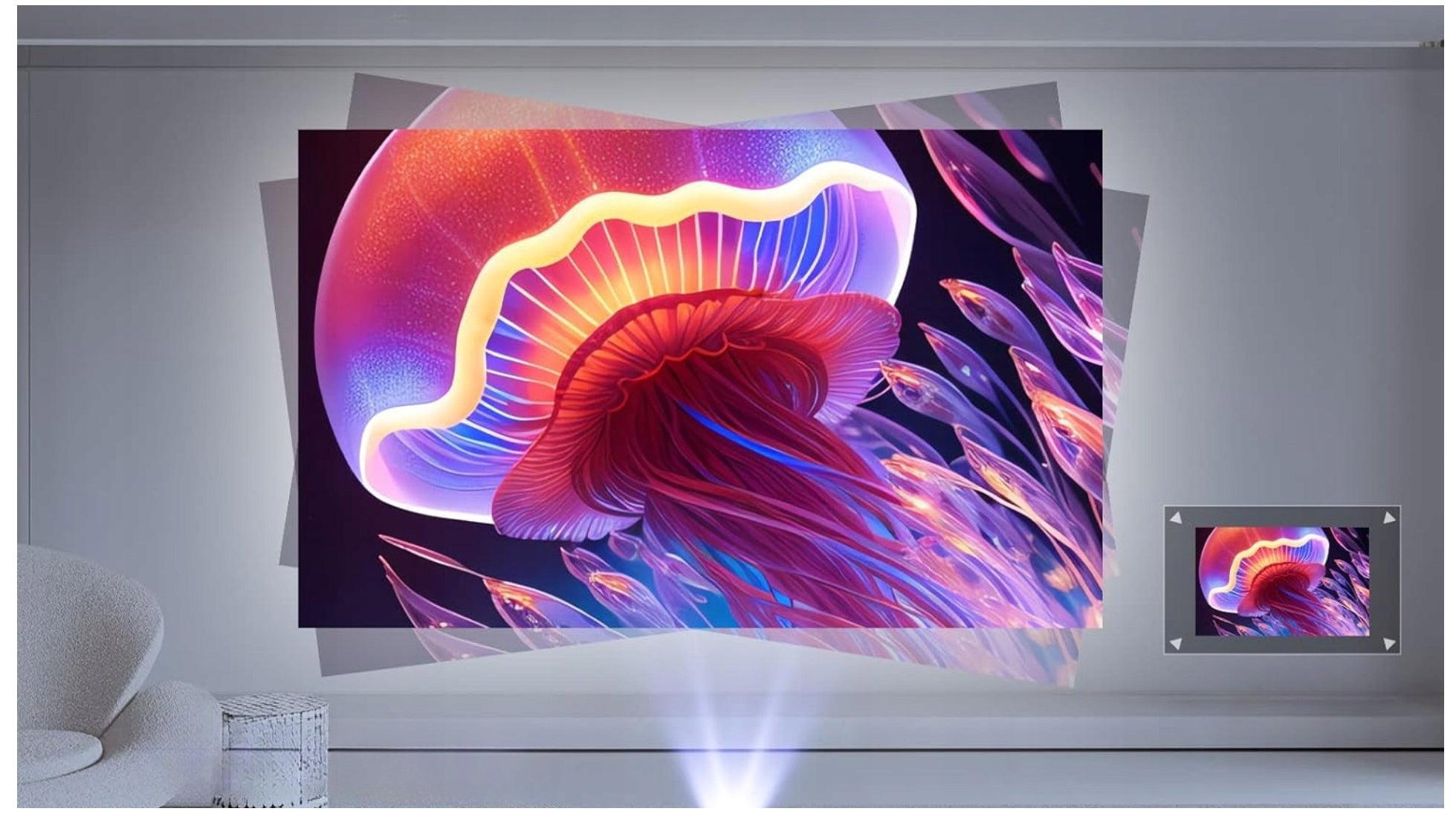 PROJECTOR HY300 PRO HD TV 130'' ANDROID WIFI PORTABLE ROTARY Packaging status original