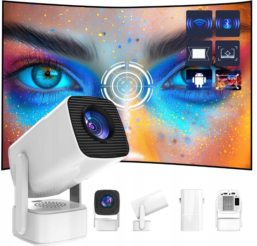 PROJECTOR HY300 ULTRA WIFI 4K SMART MINI PORTABLE ANDROID TV SPEAKER NEW