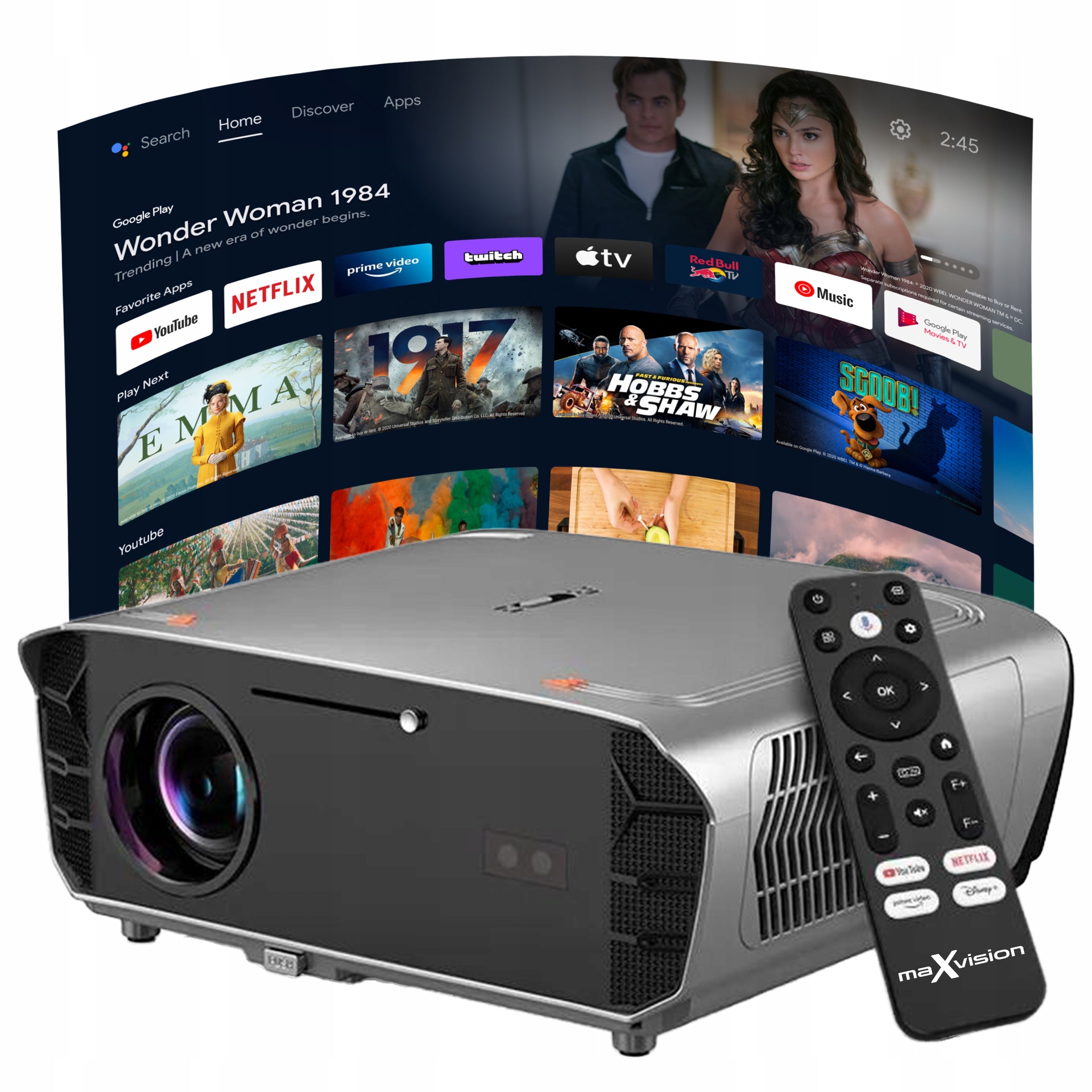 PROJECTOR LED PROJECTOR ANDROID 14 maXvision A9G PRO 1550 ANSI 4K NFC