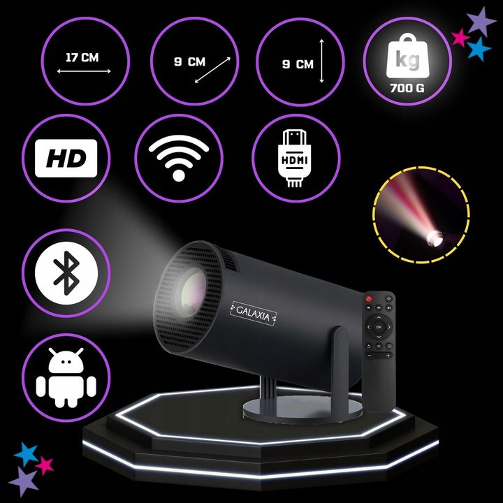 PROJECTOR LED WIFI FULL HD SMART TV ANDROID MINI PORTABLE BLACK EAN (GTIN) 5906630701735