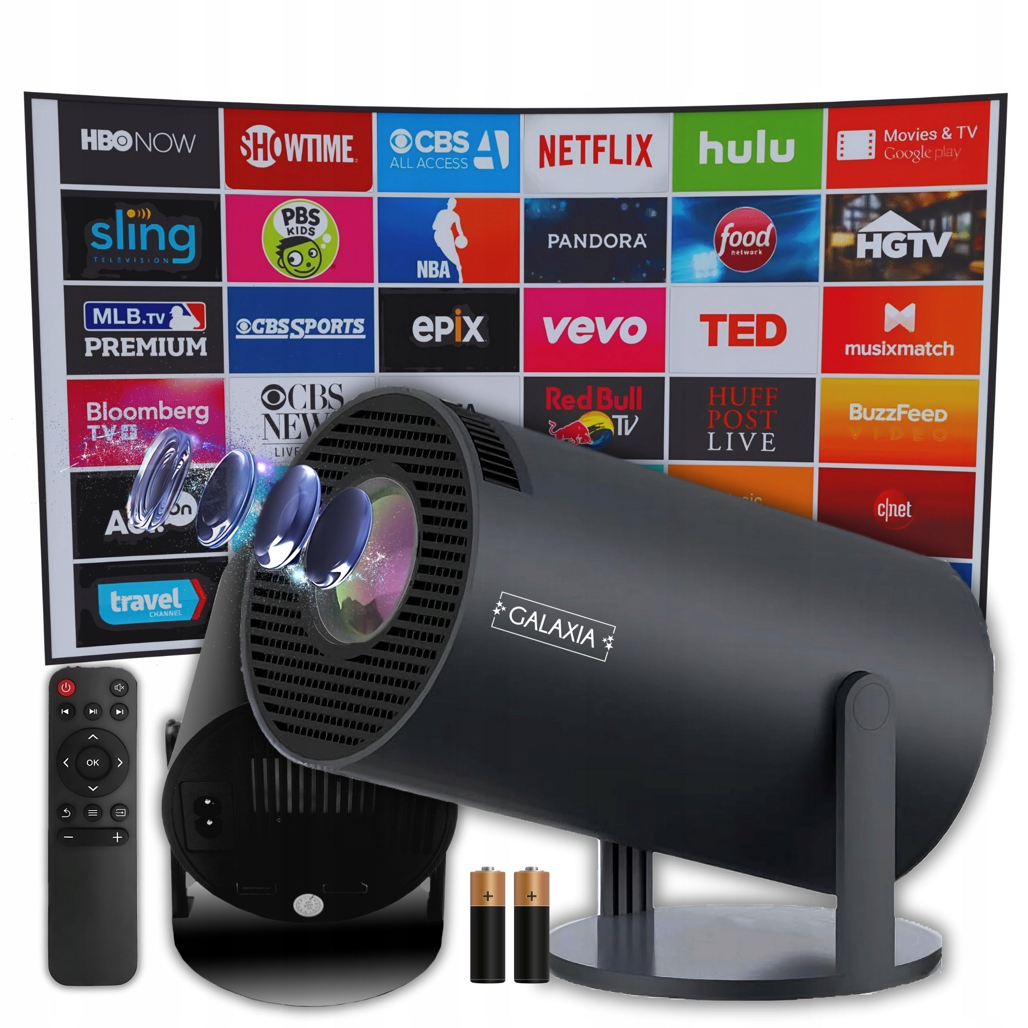 PROJECTOR LED WIFI FULL HD SMART TV ANDROID MINI PORTABLE BLACK