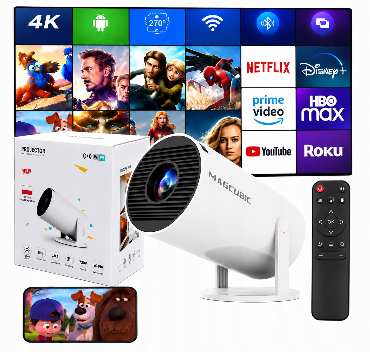 PROJECTOR MAGCUBIC HY300 PRO NEW VERSION 2026 ORIGINAL SMART TV