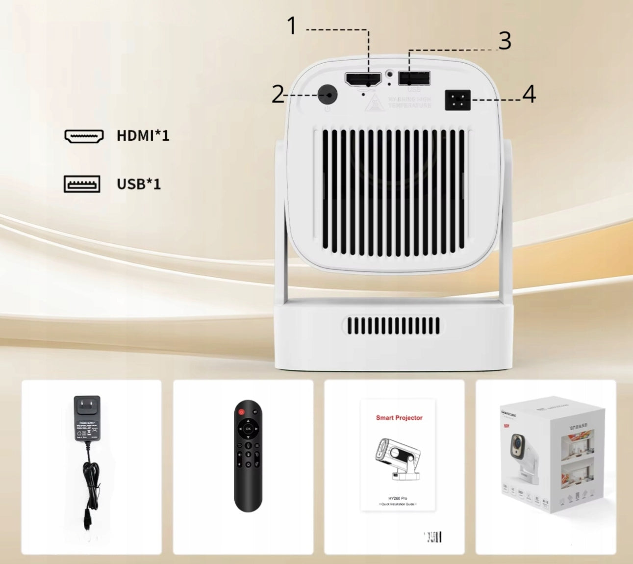 PROJECTOR MAGCUBIC HY310 4K 1080p ANDROID SMART TV WiFi BLUETOOTH SPEAKER Packaging status original