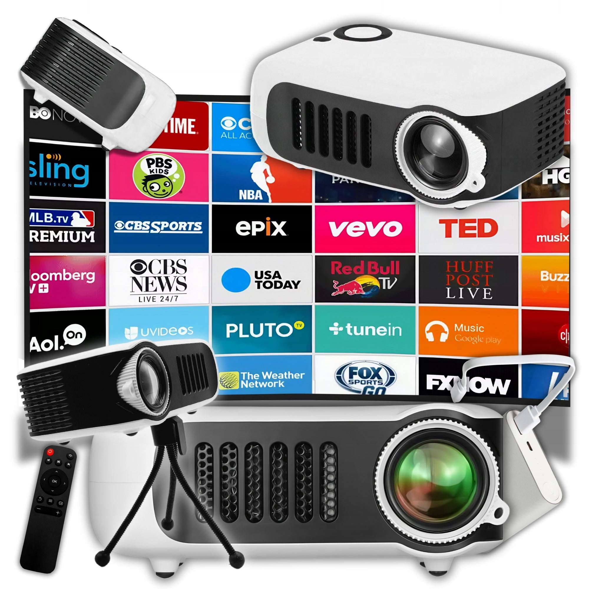 PROJECTOR MINI PORTABLE Multimedia PROJECTOR for Computer 1080P HD Tripod