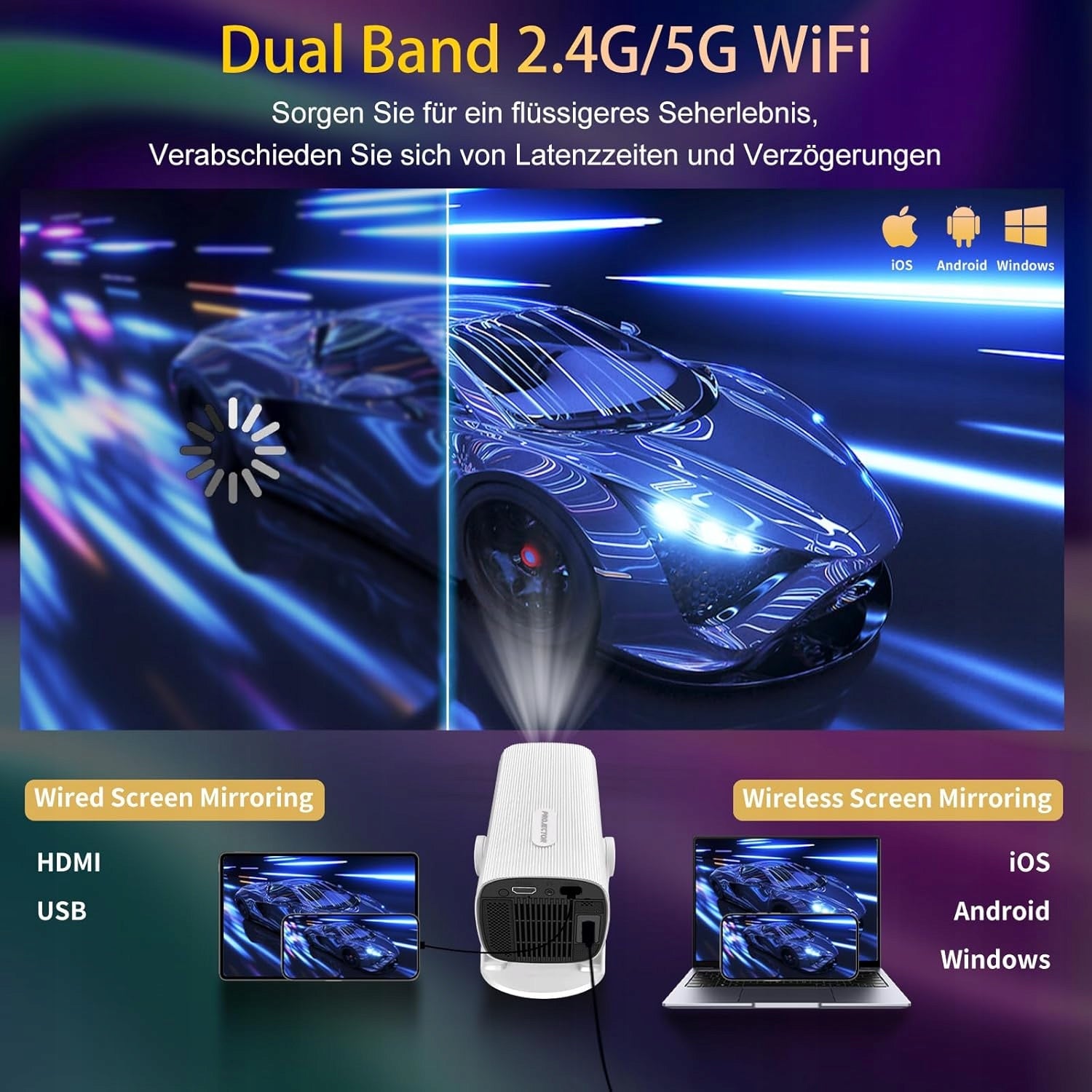 PROJECTOR PORTABLE LED FULL HD MINI PORTABLE 2026 HOME CINEMA Manufacturer code PMA202A24