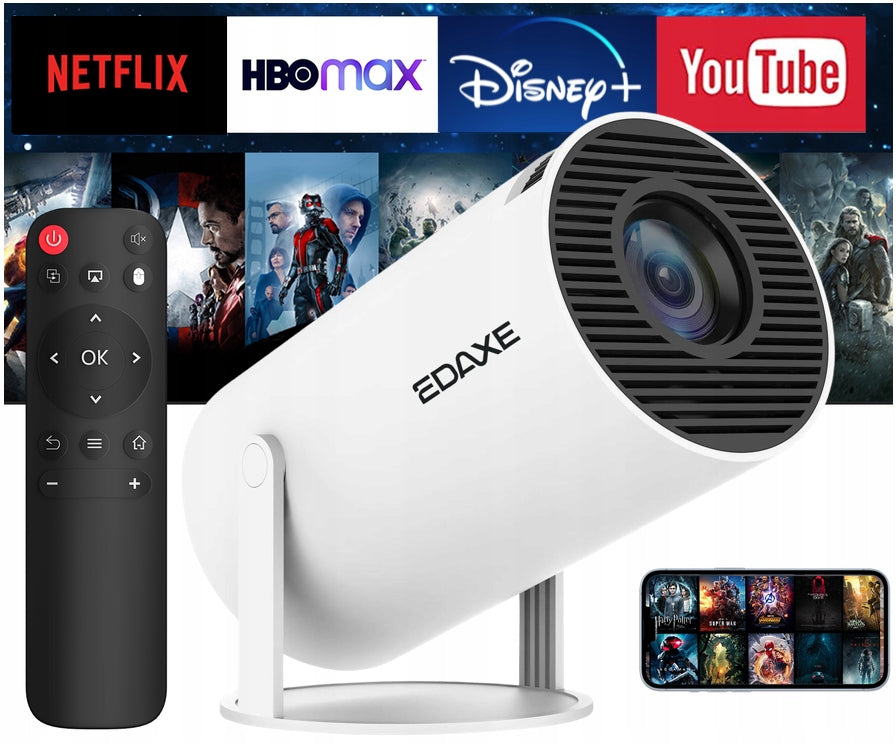PROJECTOR PRO ANDROID TV WIFI 4K PORTABLE SMART ROTARY SPEAKER