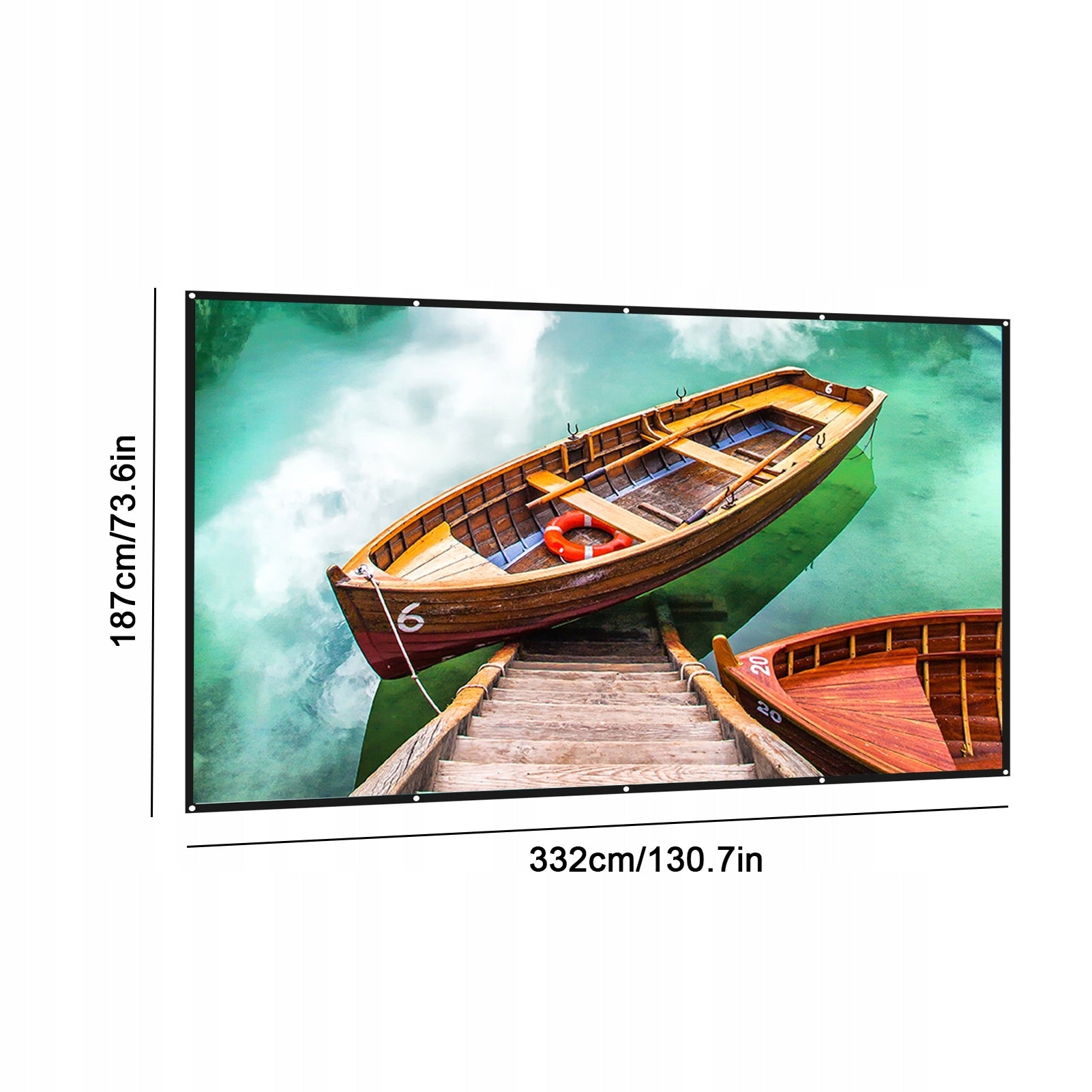 PROJECTOR PROJECTION SCREEN PORTABLE FOLDING, 16:9 RATIO, 150 INCH Model OS54