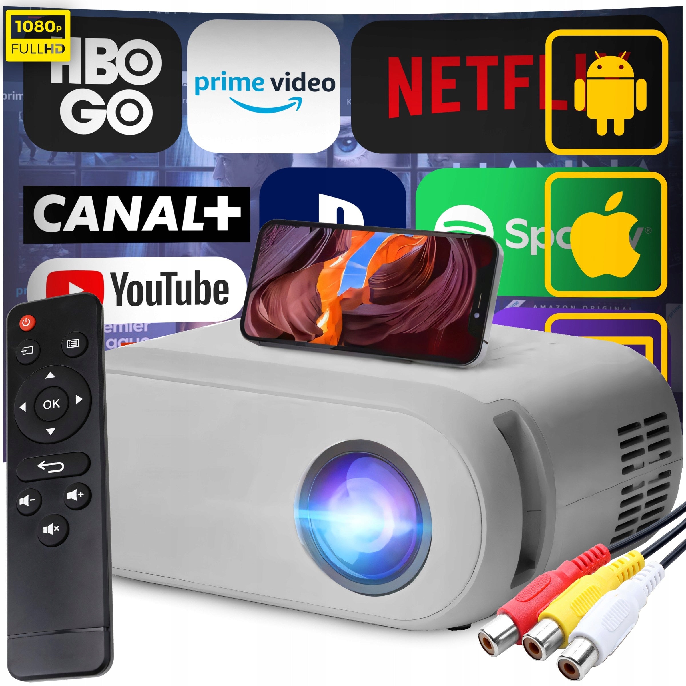 PROJECTOR WIFI HOTSPOT FULL HD 1080P 3000LM LED PORTABLE SPEAKER