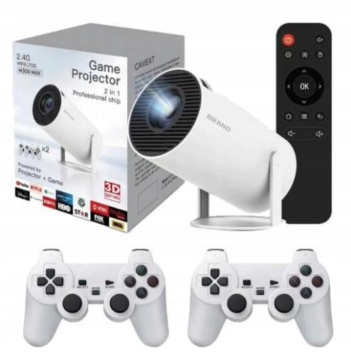 PROJECTOR WITH RETRO GAMES M300 + 2 PADS RESOLUTION 4K TV WIFI