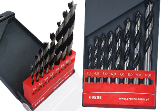 PROLINE Wood drill bits 3-10 mm set of 8 elements Drill bit type spiral
