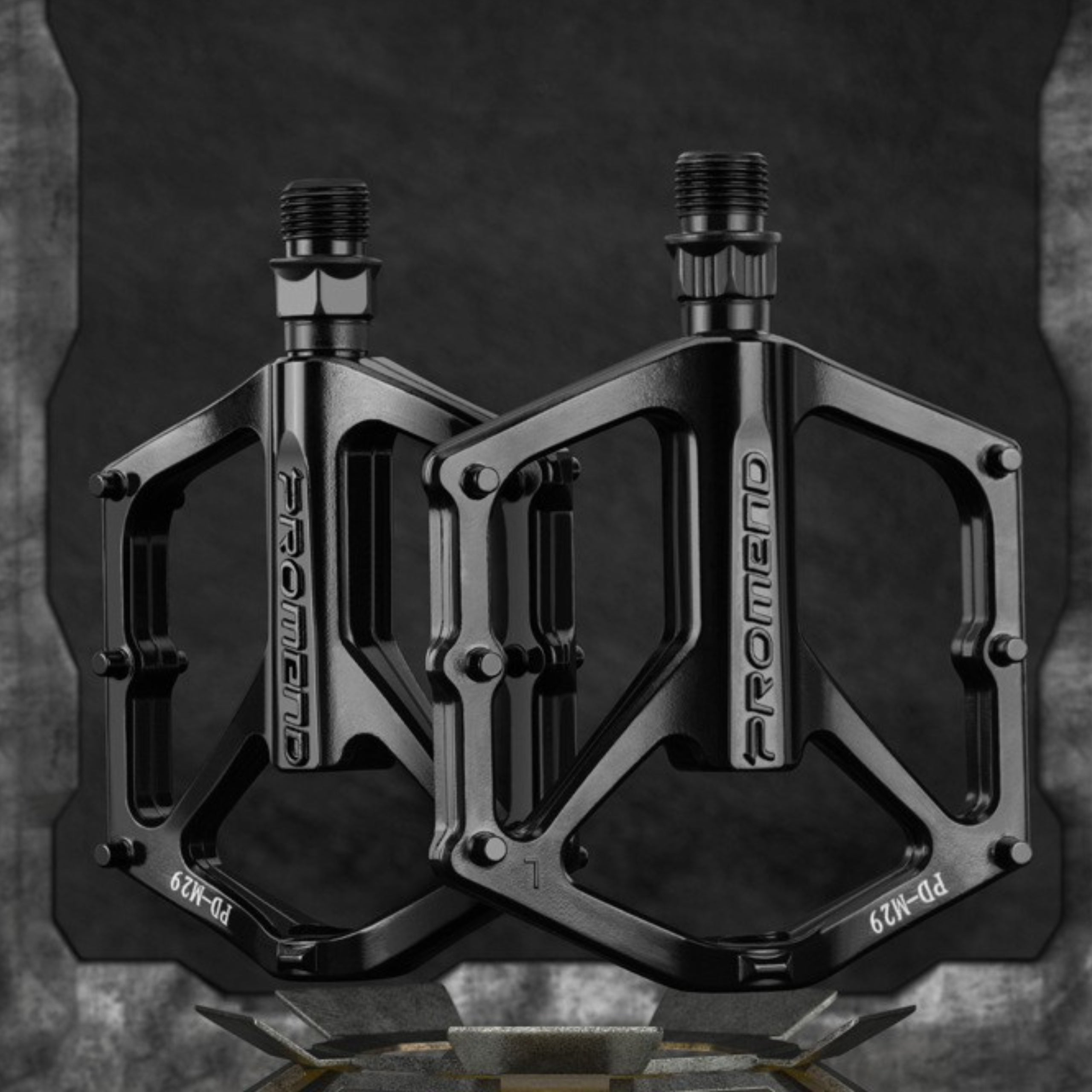 PROMEND ALUMINUM PLATFORM BIKE PEDALS FOR MTB BIKE SET OF 2 Color black