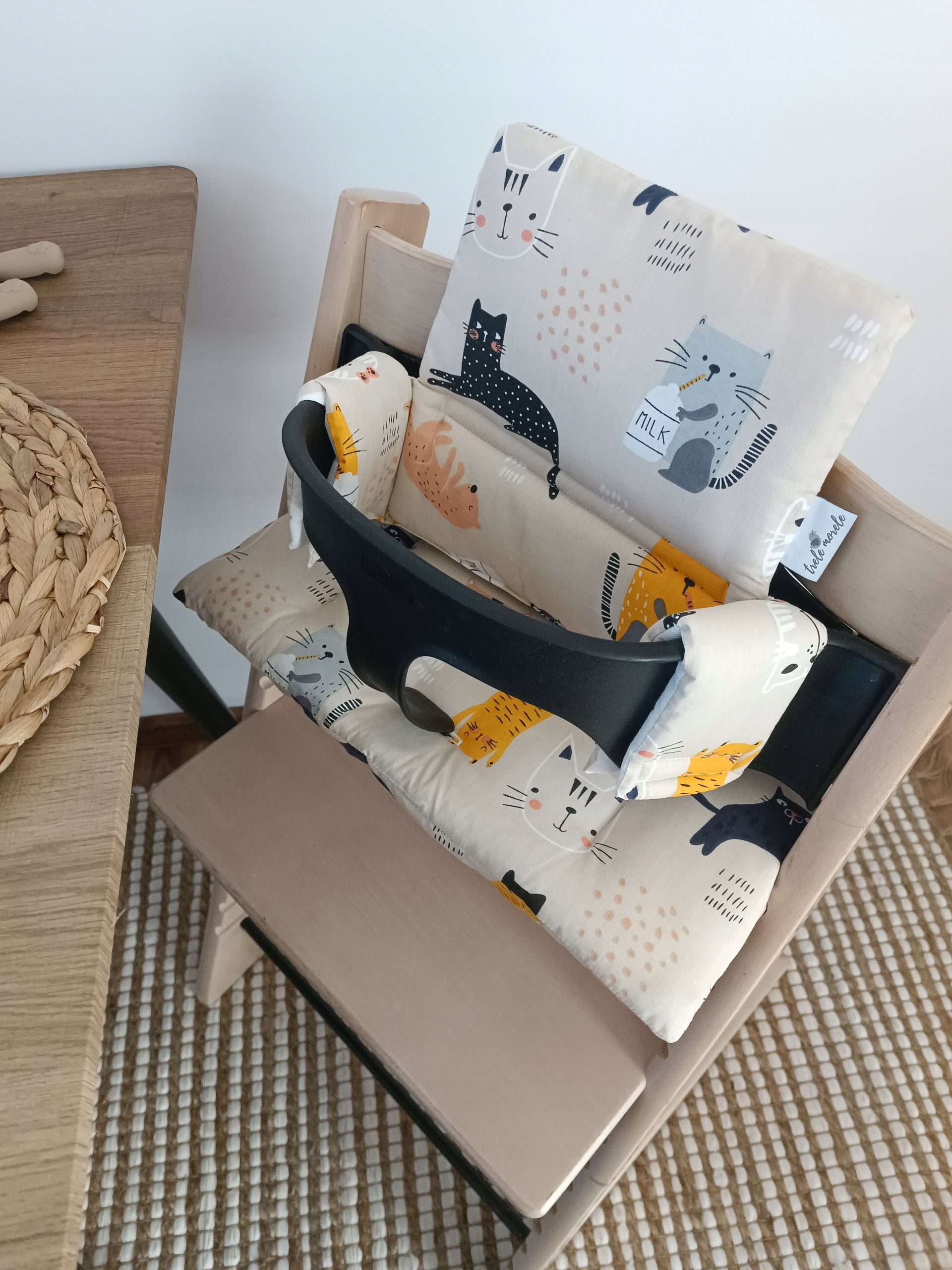 PROMOTION cotton pillows for Stokke Tripp Trapp 2in1 cats beige Brand no brand