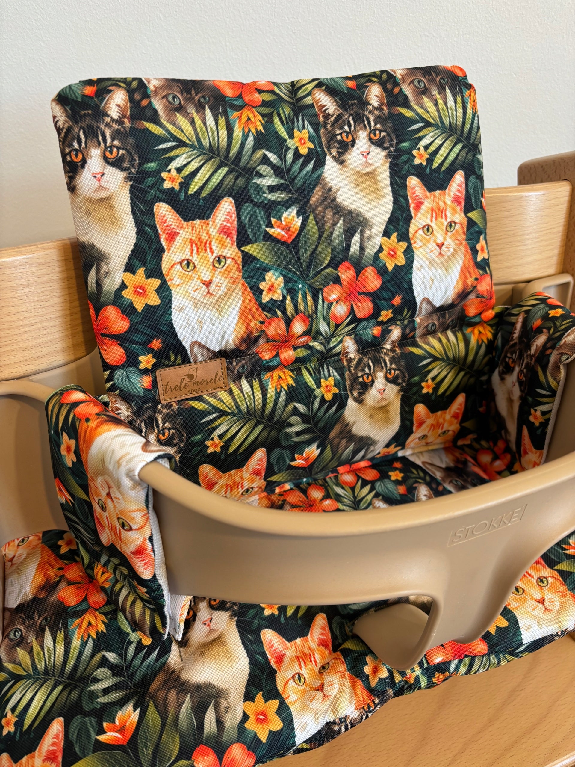PROMOTION waterproof pillows for Stokke Tripp Trapp 2in1 cats flowers