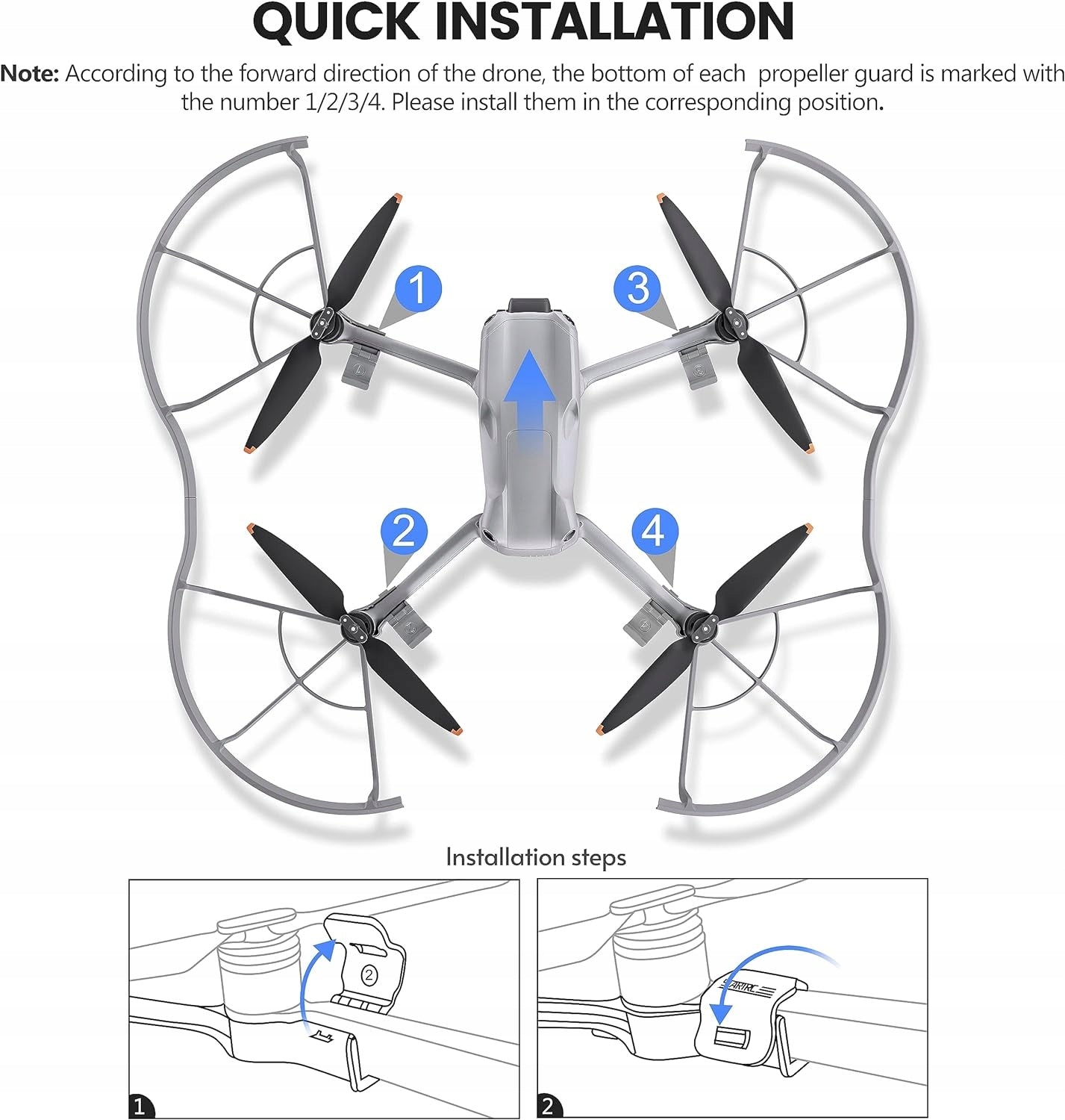 PROPELLER GUARD FOR DJI AIR 3S/AIR 3 QUICK RELEASE PROPELLERS PROTECTOR Batteries included no