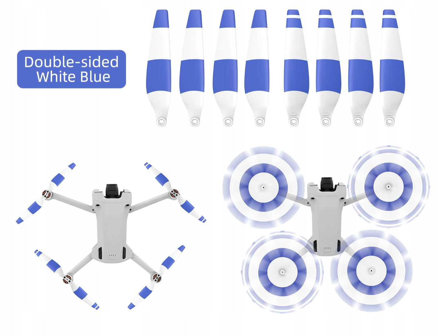 PROPELLERS FOR DRONE DJI MINI 3 PRO / 4 PRO - 8 PIECES 6030F BLUE Packaging status original
