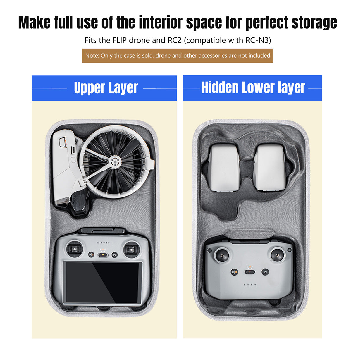 PROTECTIVE CASE FOR DJI FLIP WITH CARRYING CASE WITH RC 2/N3 REMOTE Manufacturer code 12200080