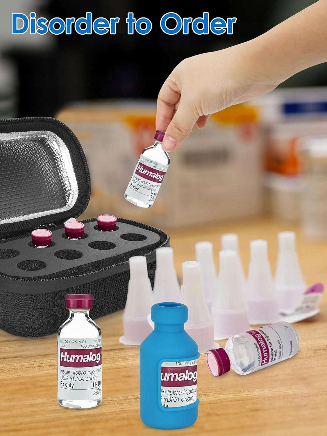 PROTECTIVE CASE FOR INSULIN VIALS 8 FOAM COMPARTMENTS Medical device no