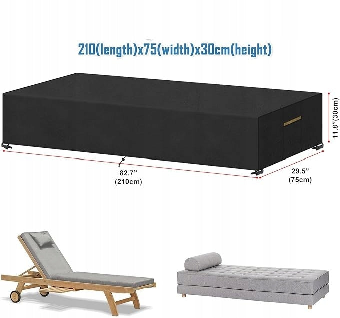 PROTECTIVE COVER FOR SUN LOUNGER FOR GARDEN WATERPROOF WINDPROOF BLACK Manufacturer code B0CC9931PZ