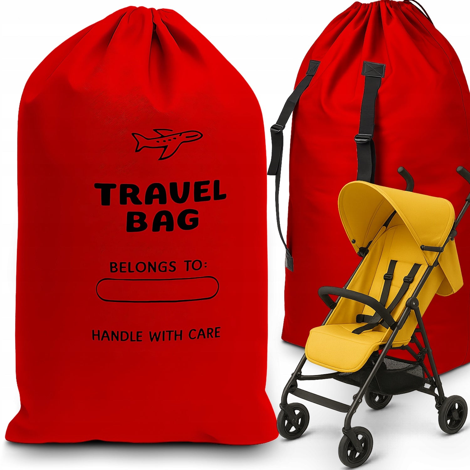 PROTECTIVE COVER FOR TROLLEY BAG FOR AIRPLANE CAR BAG UNIVERSAL RED
