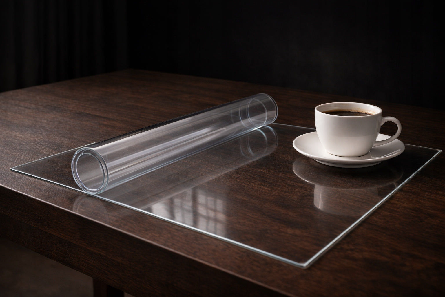 PROTECTIVE MAT – COUNTERTOP / TABLE 2MM PVC | SOFT GLASS 140x80cm Product height 140 cm