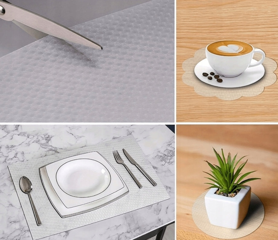 PROTECTIVE MAT FOR CABINETS NON-SLIP 500x50 CM TRANSPARENT Packaging status original