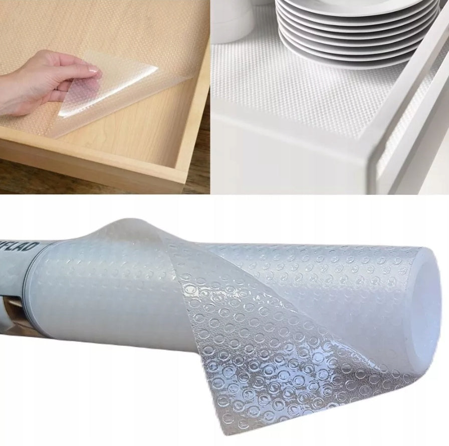 PROTECTIVE MAT FOR CABINETS NON-SLIP 500x60 CM TRANSPARENT