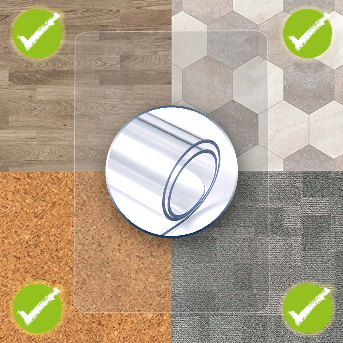 PROTECTIVE MAT POLYWEGLAN UNDER CHAIR TRANSPARENT FOR FLOOR 125X205 Manufacturer code BIG_pol