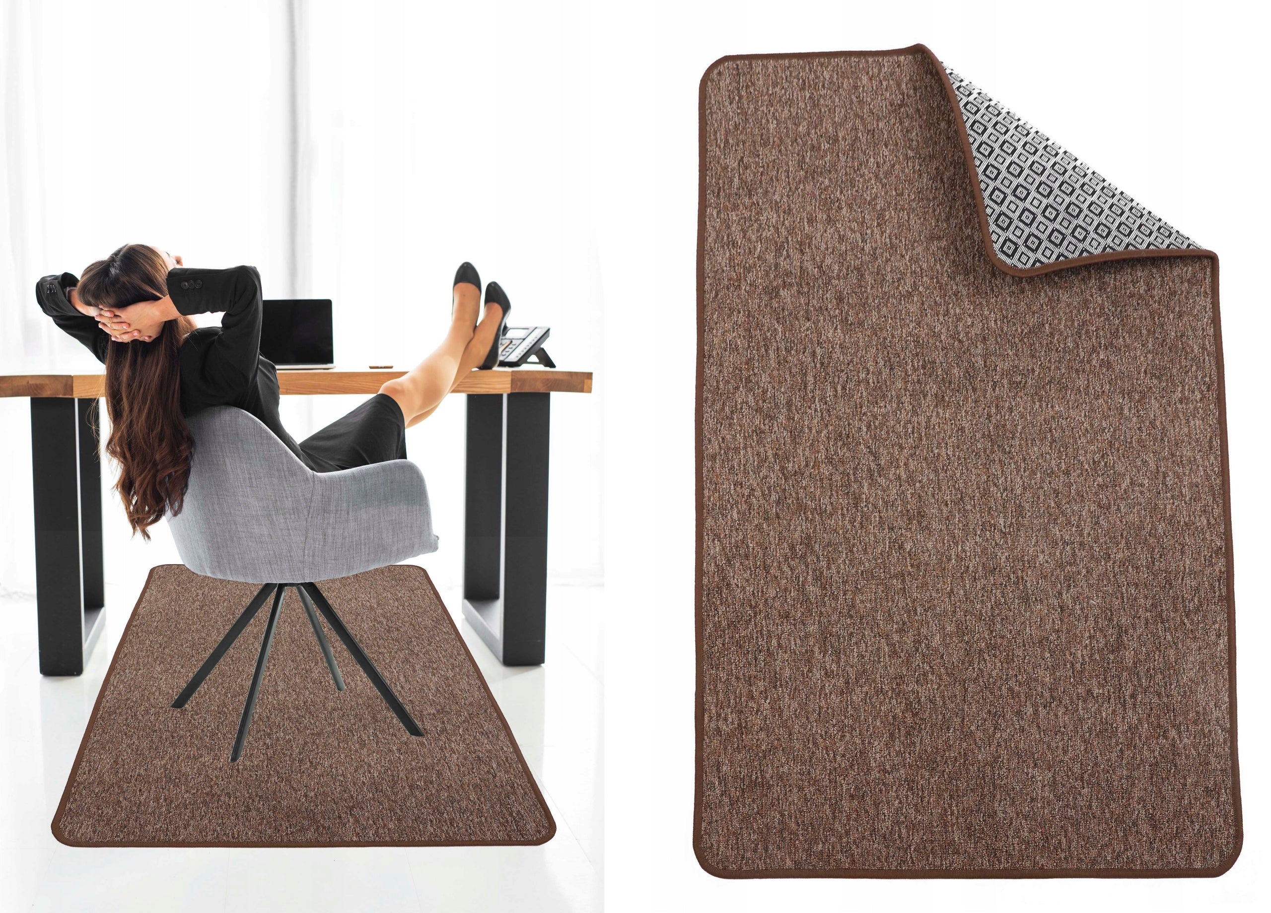 PROTECTIVE MAT UNDER CHAIR ANTI-SLIP RUG 120X120 CM ELSIMONE